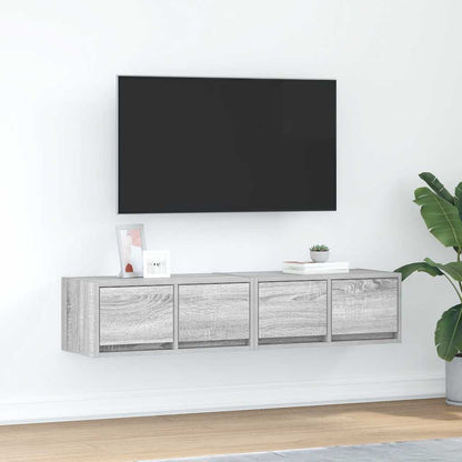 Mobili TV 2pz Grigio Sonoma 60x31x25,5 cm Legno Multistrato