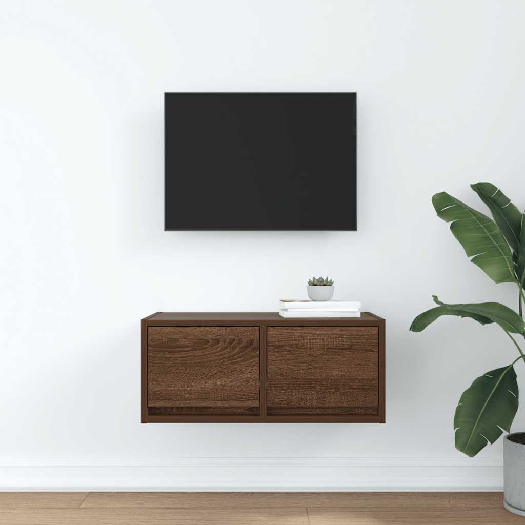 Mobile Porta TV Rovere Marrone 60x31x25,5 cm Legno Multistrato