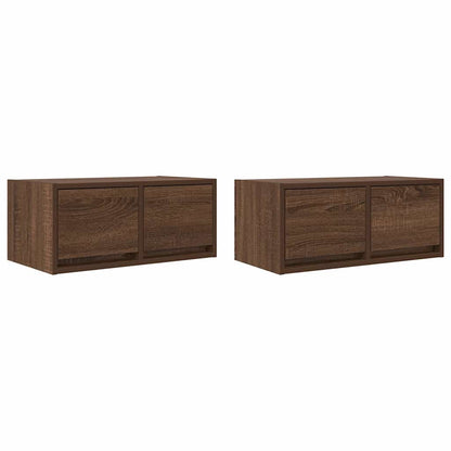 Mobili TV 2 pz Rovere Marrone 60x31x25,5 cm Legno Multistrato