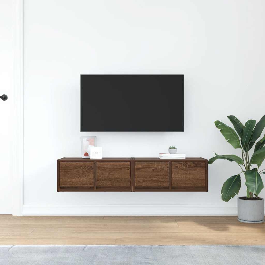 Mobili TV 2 pz Rovere Marrone 60x31x25,5 cm Legno Multistrato