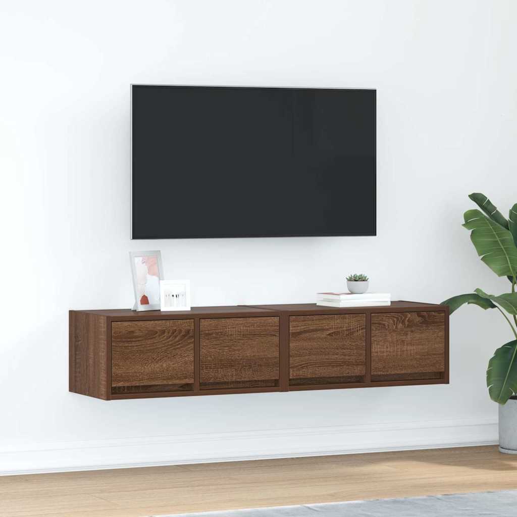 Mobili TV 2 pz Rovere Marrone 60x31x25,5 cm Legno Multistrato