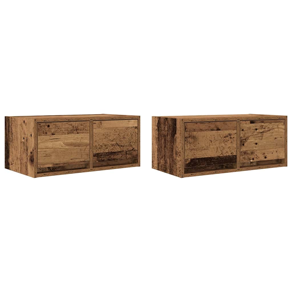 Mobili Porta TV 2 pz Legno Antico 60x31x25,5 cm in Truciolato