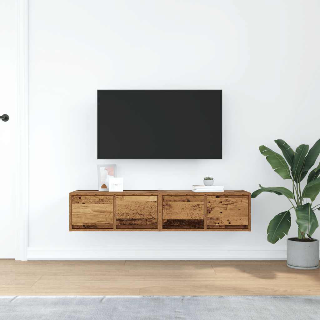 Mobili Porta TV 2 pz Legno Antico 60x31x25,5 cm in Truciolato