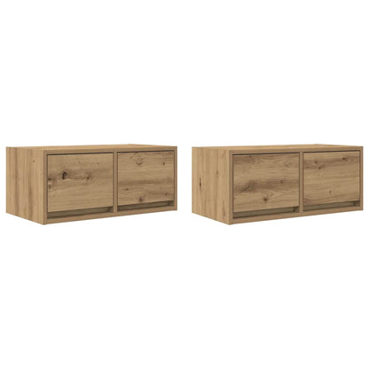 Mobili Porta TV 2 pz Rovere Artigianale 60x31x25,5cm Truciolato
