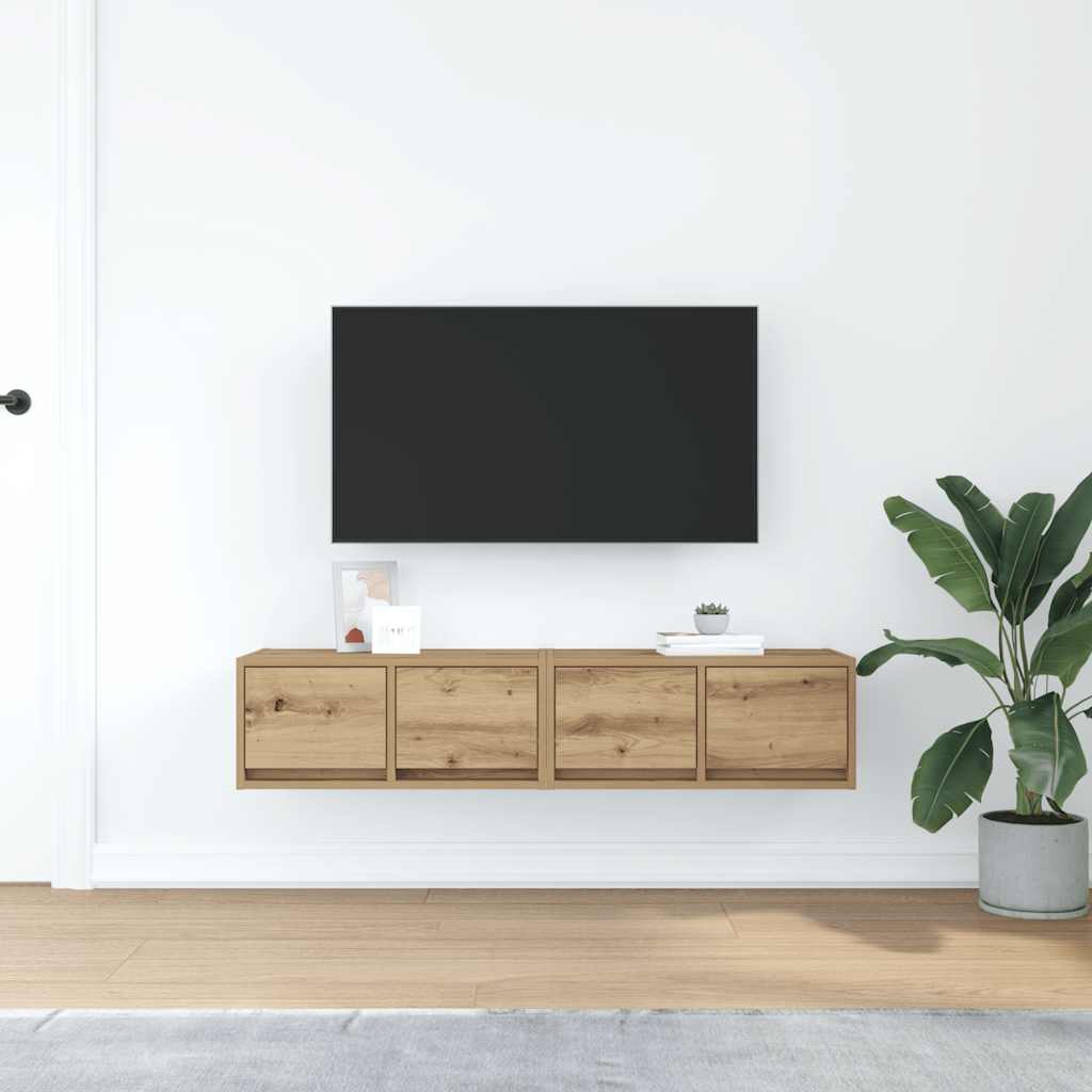 Mobili Porta TV 2 pz Rovere Artigianale 60x31x25,5cm Truciolato
