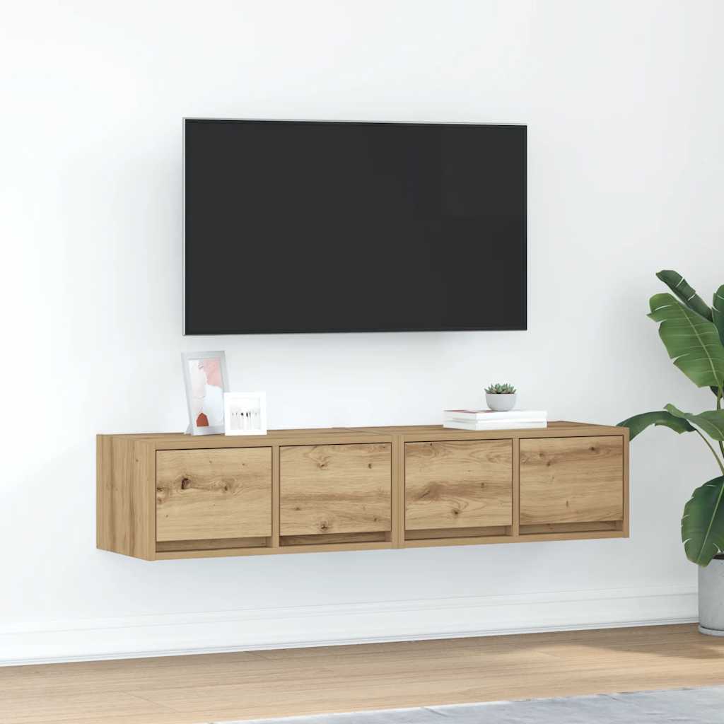 Mobili Porta TV 2 pz Rovere Artigianale 60x31x25,5cm Truciolato