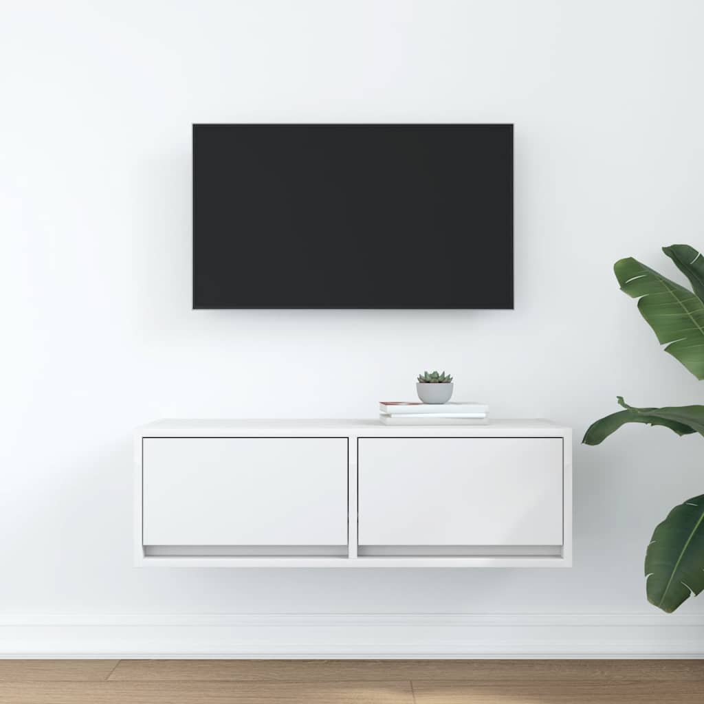 Mobile Porta TV Bianco 80x31x25,5 cm in Legno Multistrato