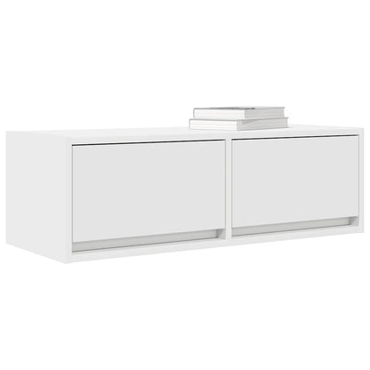 Mobili TV a Parete 2pz Bianchi 80x31x25,5 cm Legno Multistrato