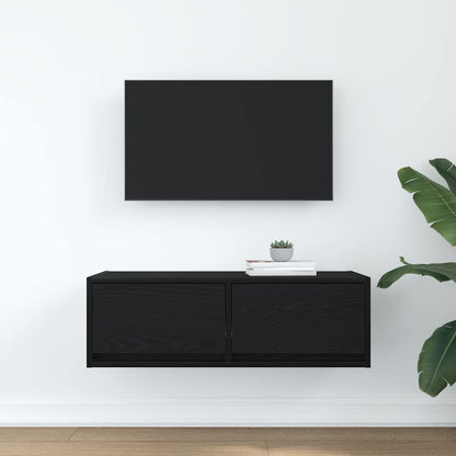 Mobile Porta TV Rovere Nero 80x31x25,5 cm in Legno Multistrato