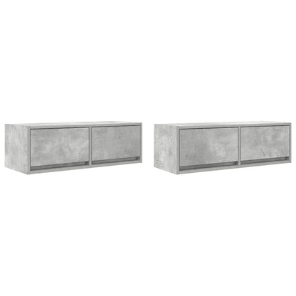 Mobili TV 2 pz Grigio Cemento 80x31x25,5cm in Legno Multistrato