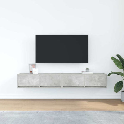 Mobili TV 2 pz Grigio Cemento 80x31x25,5cm in Legno Multistrato