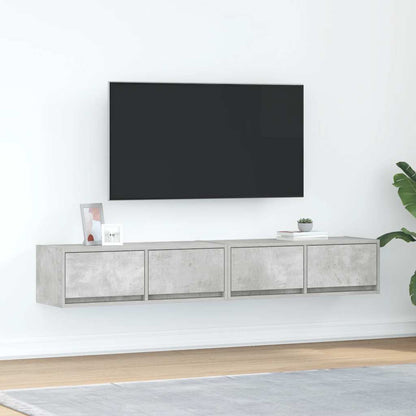 Mobili TV 2 pz Grigio Cemento 80x31x25,5cm in Legno Multistrato