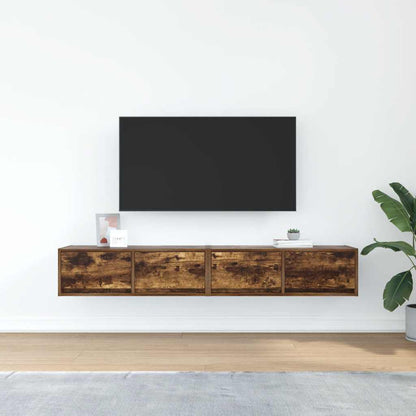 Mobili TV 2 pz Rovere Fumo 80x31x25,5 cm Legno Multistrato