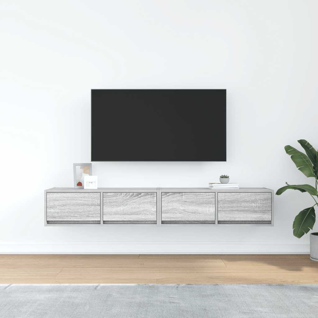 Mobili TV 2pz Grigio Sonoma 80x31x25,5 cm Legno Multistrato