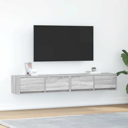 Mobili TV 2pz Grigio Sonoma 80x31x25,5 cm Legno Multistrato