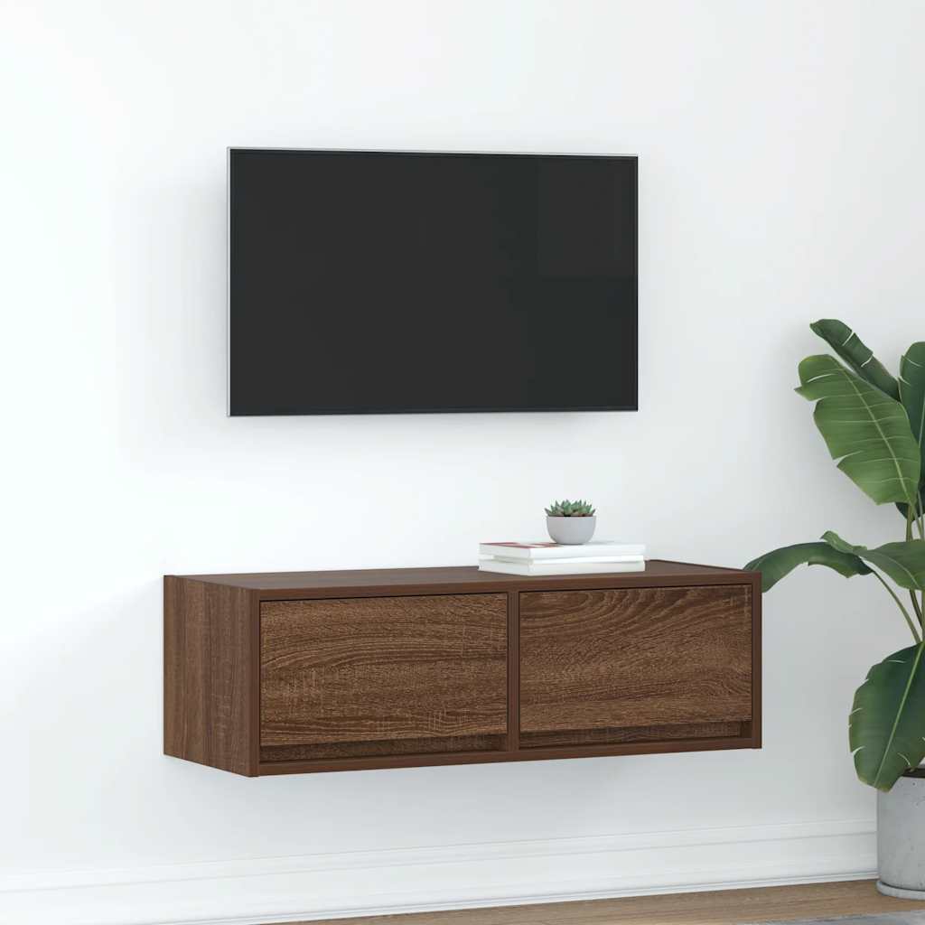 Mobile Porta TV Rovere Marrone 80x31x25,5 cm Legno Multistrato
