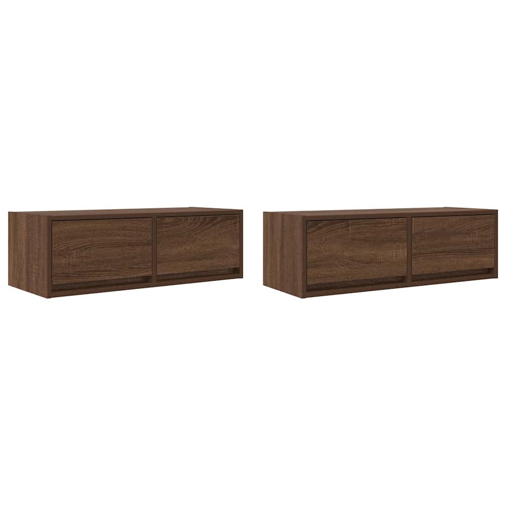 Mobili TV 2 pz Rovere Marrone 80x31x25,5 cm Legno Multistrato