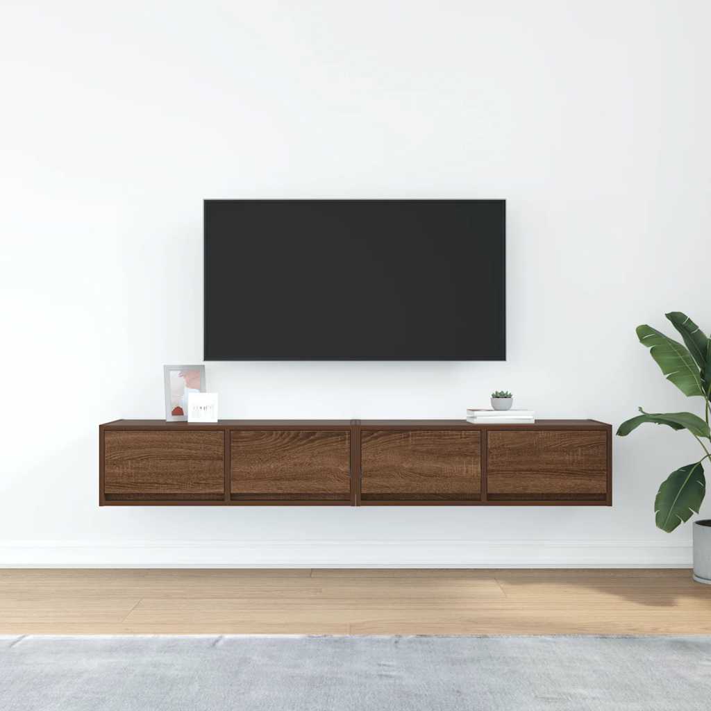 Mobili TV 2 pz Rovere Marrone 80x31x25,5 cm Legno Multistrato