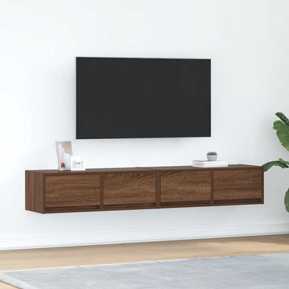 Mobili TV 2 pz Rovere Marrone 80x31x25,5 cm Legno Multistrato