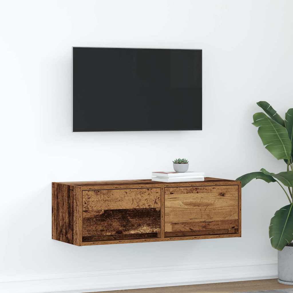 Mobile Porta TV Legno Antico 80x31x25,5 cm Legno Multistrato