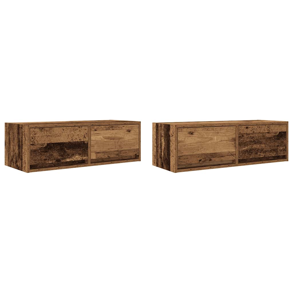Mobili Porta TV 2 pz Legno Antico 80x31x25,5 cm in Truciolato