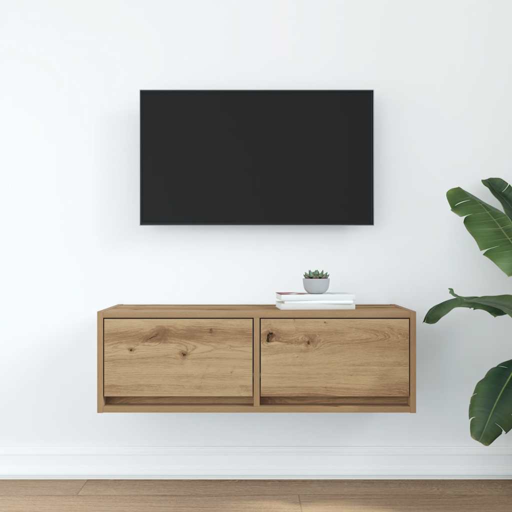Mobile Porta TV Rovere Artigianale 80x31x25,5 cm Multistrato