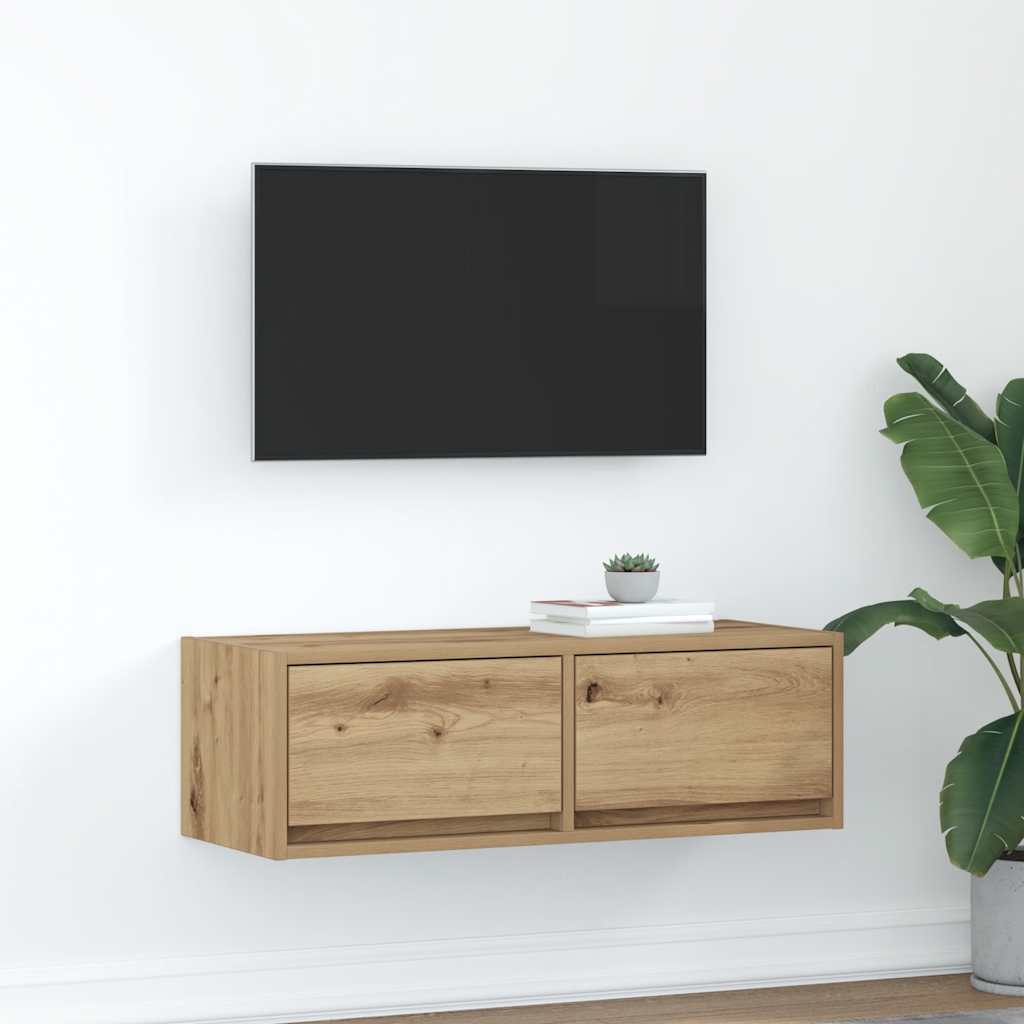 Mobile Porta TV Rovere Artigianale 80x31x25,5 cm Multistrato