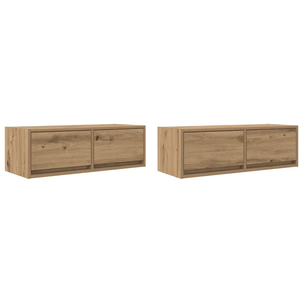 Mobili Porta TV 2 pz Rovere Artigianale 80x31x25,5cm Truciolato