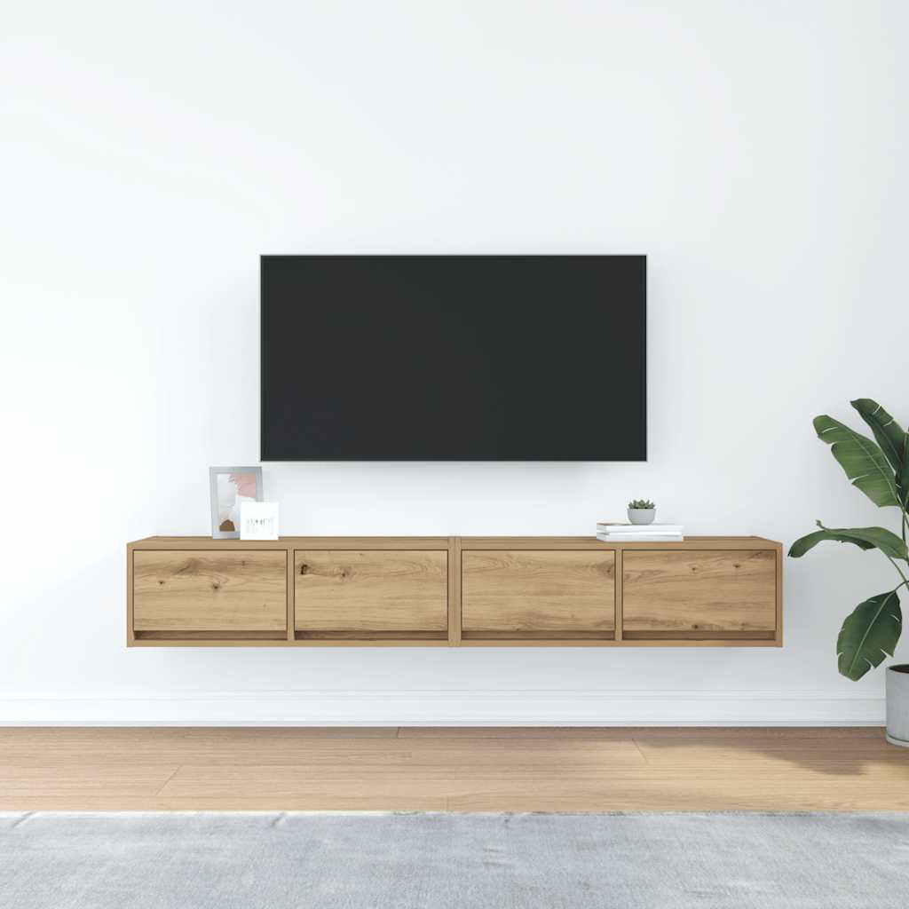 Mobili Porta TV 2 pz Rovere Artigianale 80x31x25,5cm Truciolato