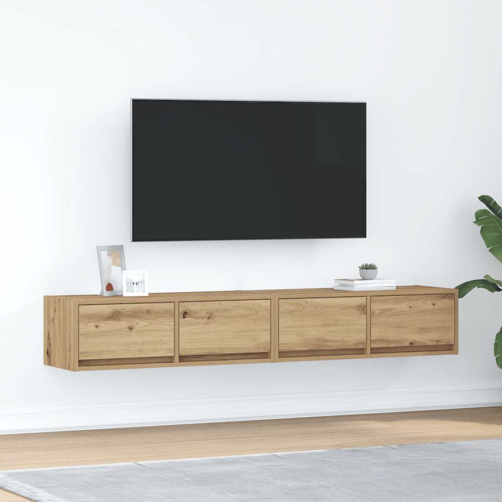Mobili Porta TV 2 pz Rovere Artigianale 80x31x25,5cm Truciolato