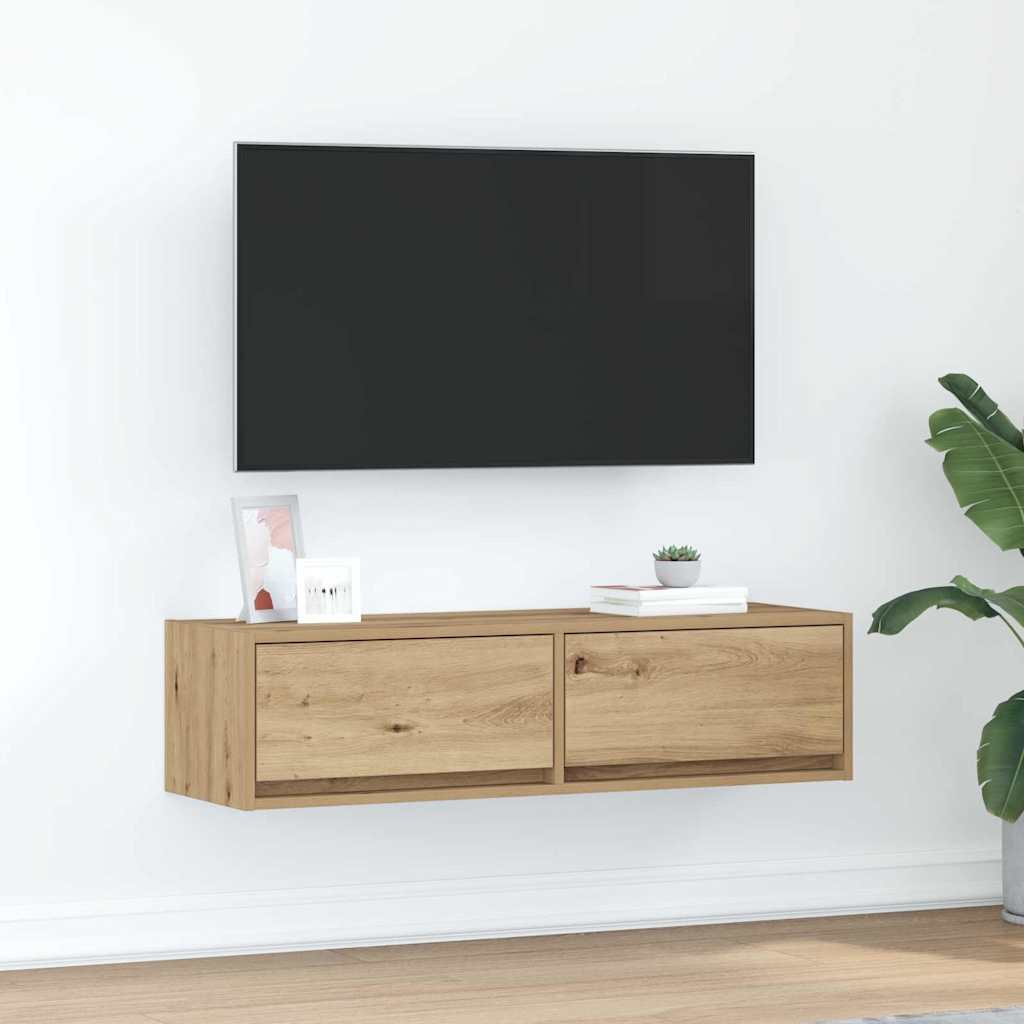 Mobile TV con cassetto rovere artigianale 100 x 31 x 25.5 cm