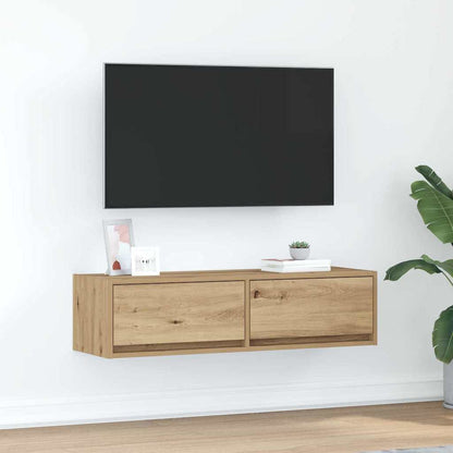 Mobile TV con cassetto rovere artigianale 100 x 31 x 25.5 cm