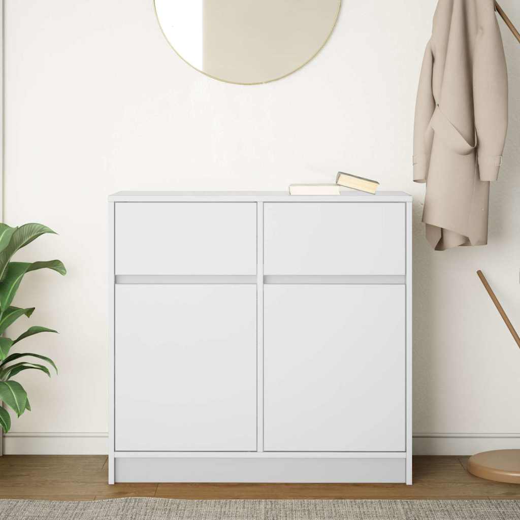 Credenza con Cassetto Bianco 80x34x76 cm in Legno Multistrato
