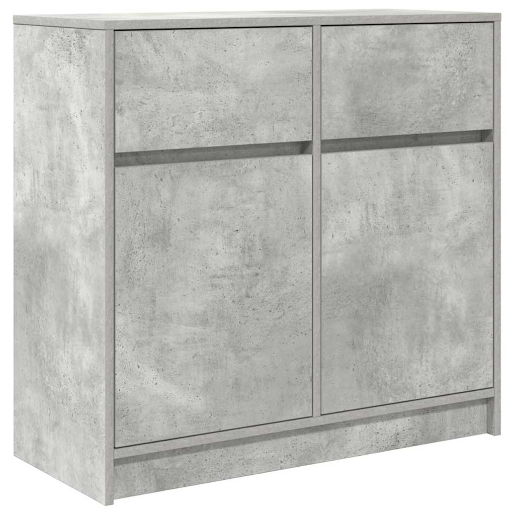 Credenza con Cassetto Grigio Cemento 80x34x76 cm in Truciolato