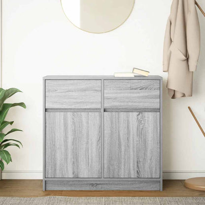 Credenza con Cassetto Grigio Sonoma 80x34x76 cm in Truciolato