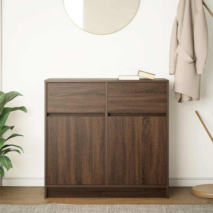 Credenza con Cassetto Rovere Marrone 80x34x76 cm in Truciolato
