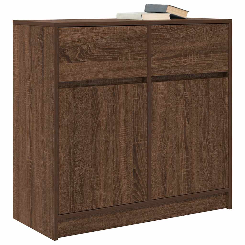 Credenza con Cassetto Rovere Marrone 80x34x76 cm in Truciolato