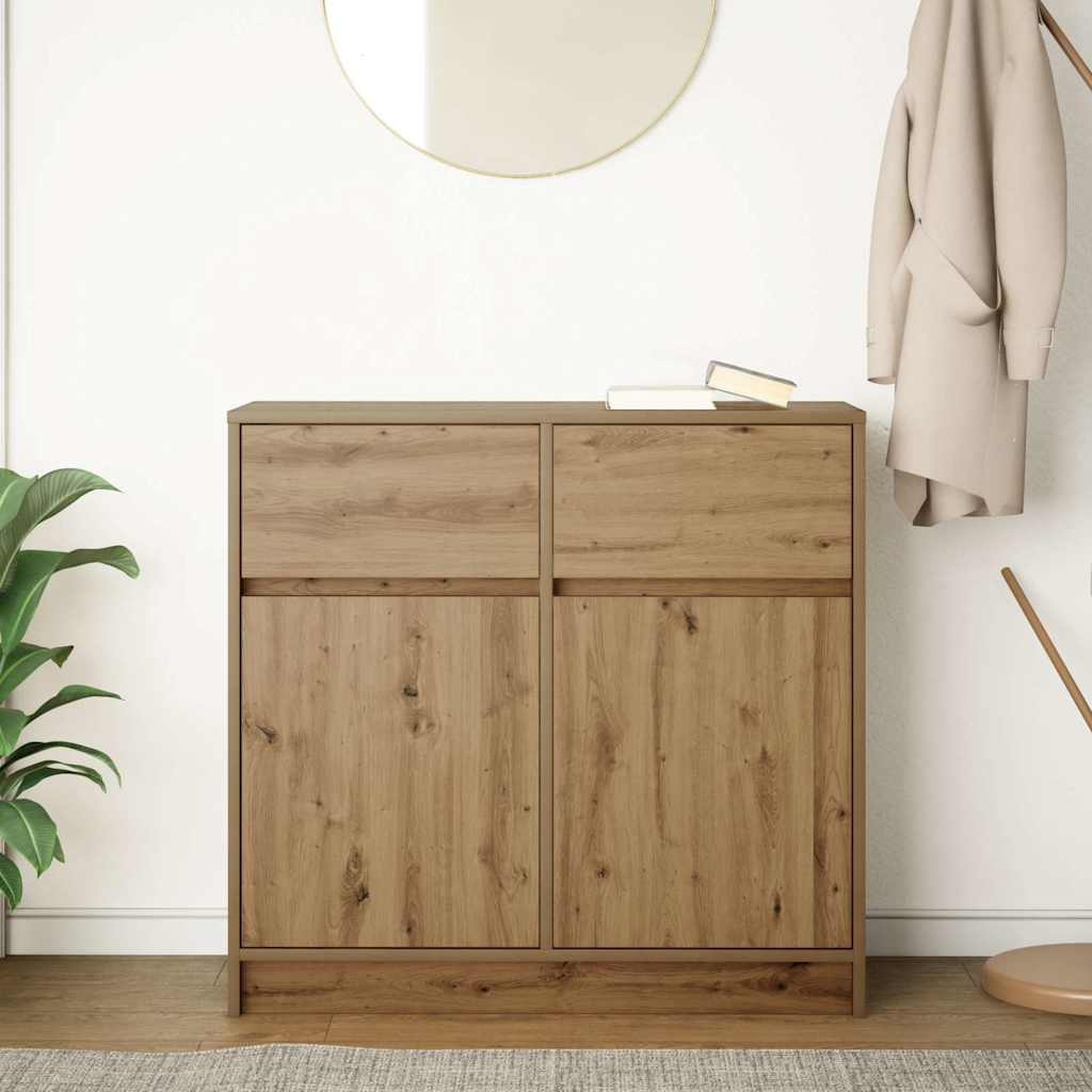 Credenza con Cassetto Rovere Artigianale 80x34x76 cm Truciolato