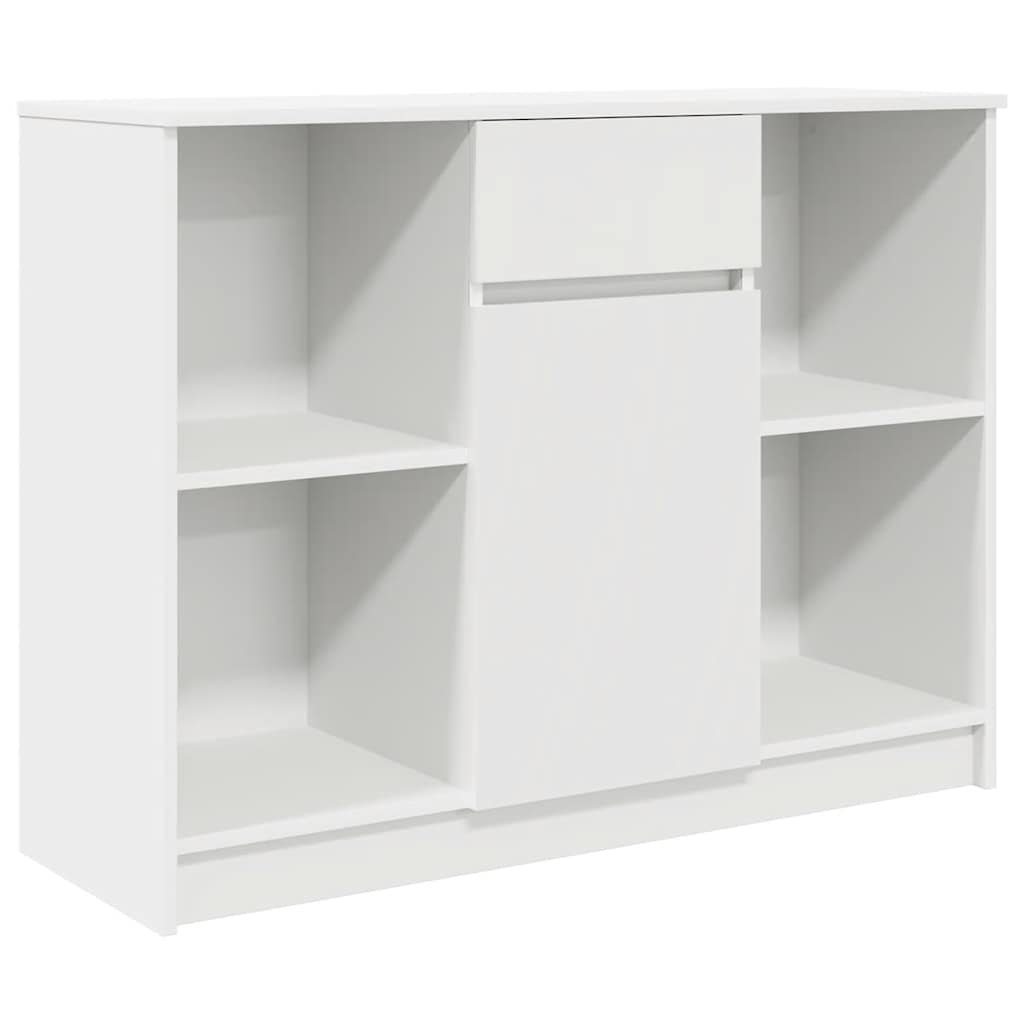 Credenza con Cassetto Bianco 101x35x76 cm in Legno Multistrato