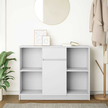 Credenza con Cassetto Bianco 101x35x76 cm in Legno Multistrato