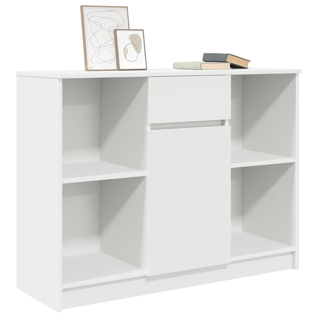 Credenza con Cassetto Bianco 101x35x76 cm in Legno Multistrato