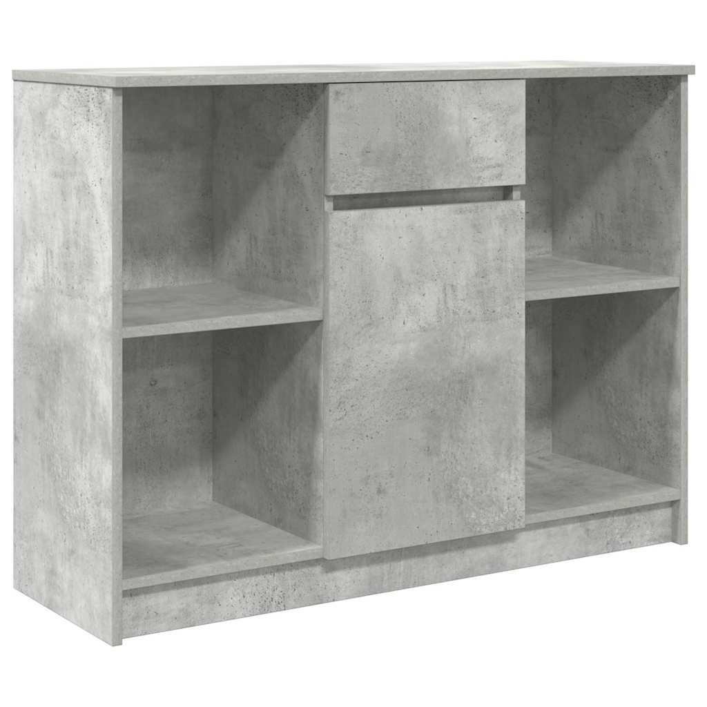 Credenza con Cassetto Grigio Cemento 101x35x76 cm in Truciolato