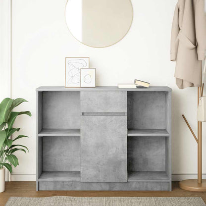 Credenza con Cassetto Grigio Cemento 101x35x76 cm in Truciolato