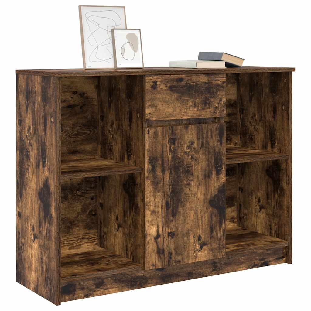 Credenza con Cassetto Rovere Fumo 101x35x76 cm in Truciolato