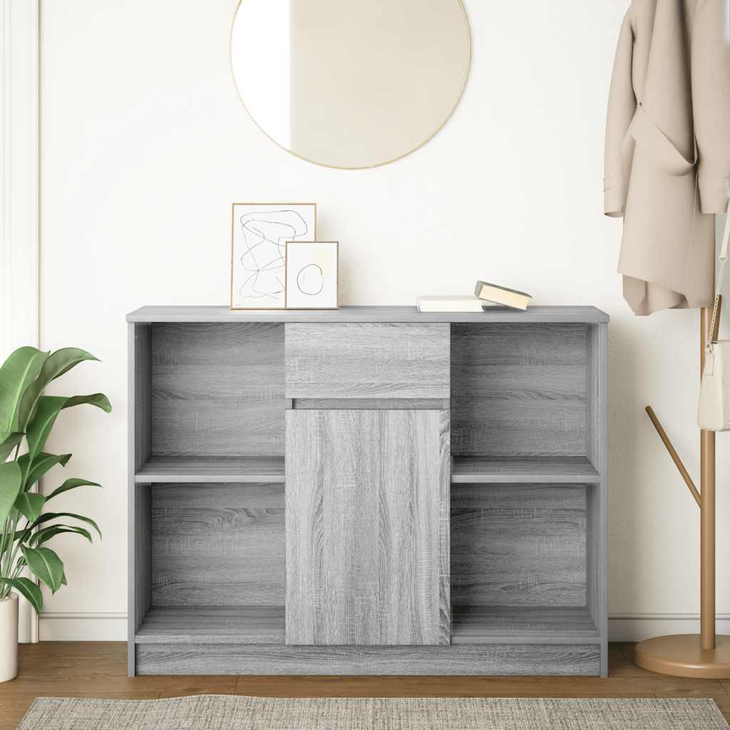 Credenza con Cassetto Grigio Sonoma 101x35x76 cm in Truciolato