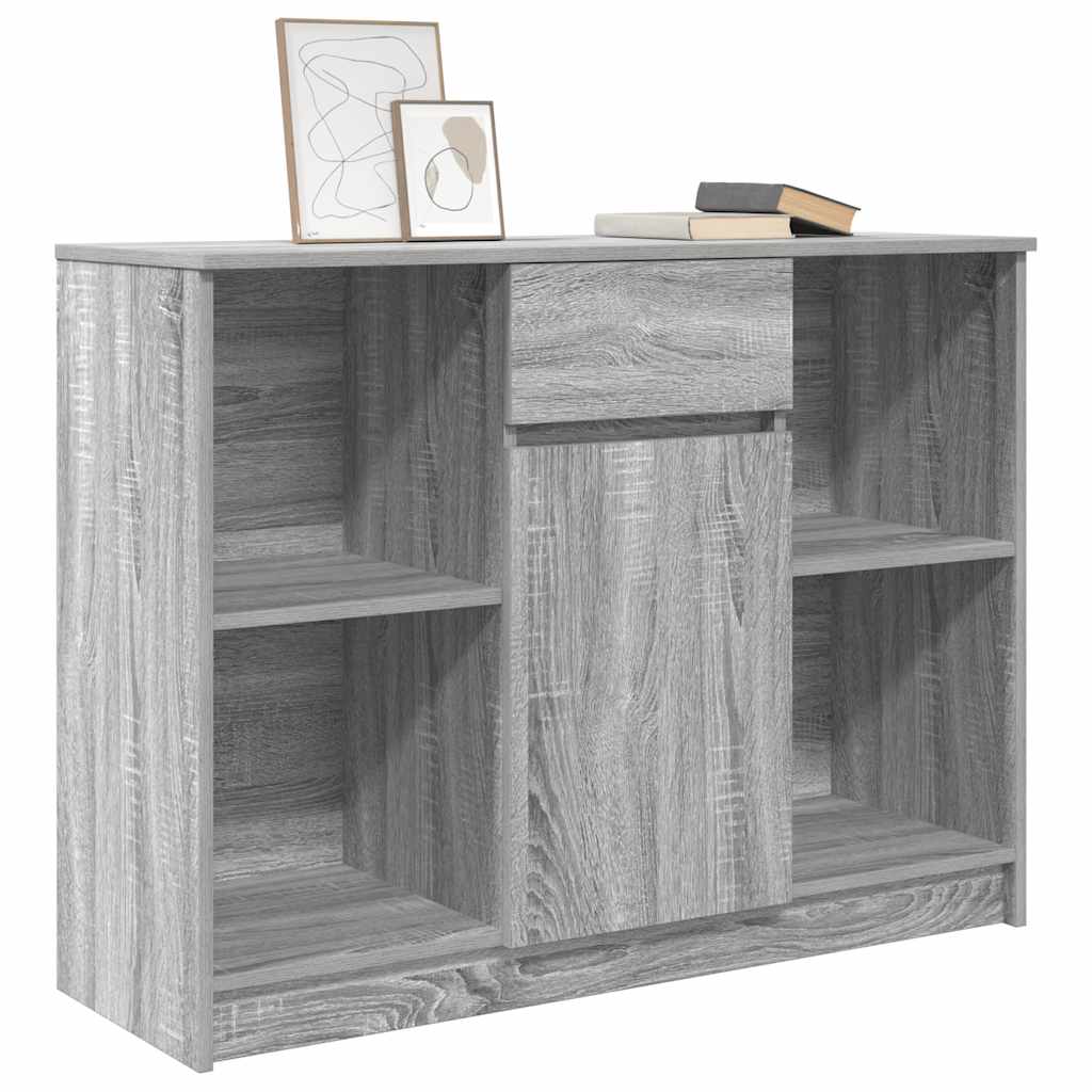 Credenza con Cassetto Grigio Sonoma 101x35x76 cm in Truciolato