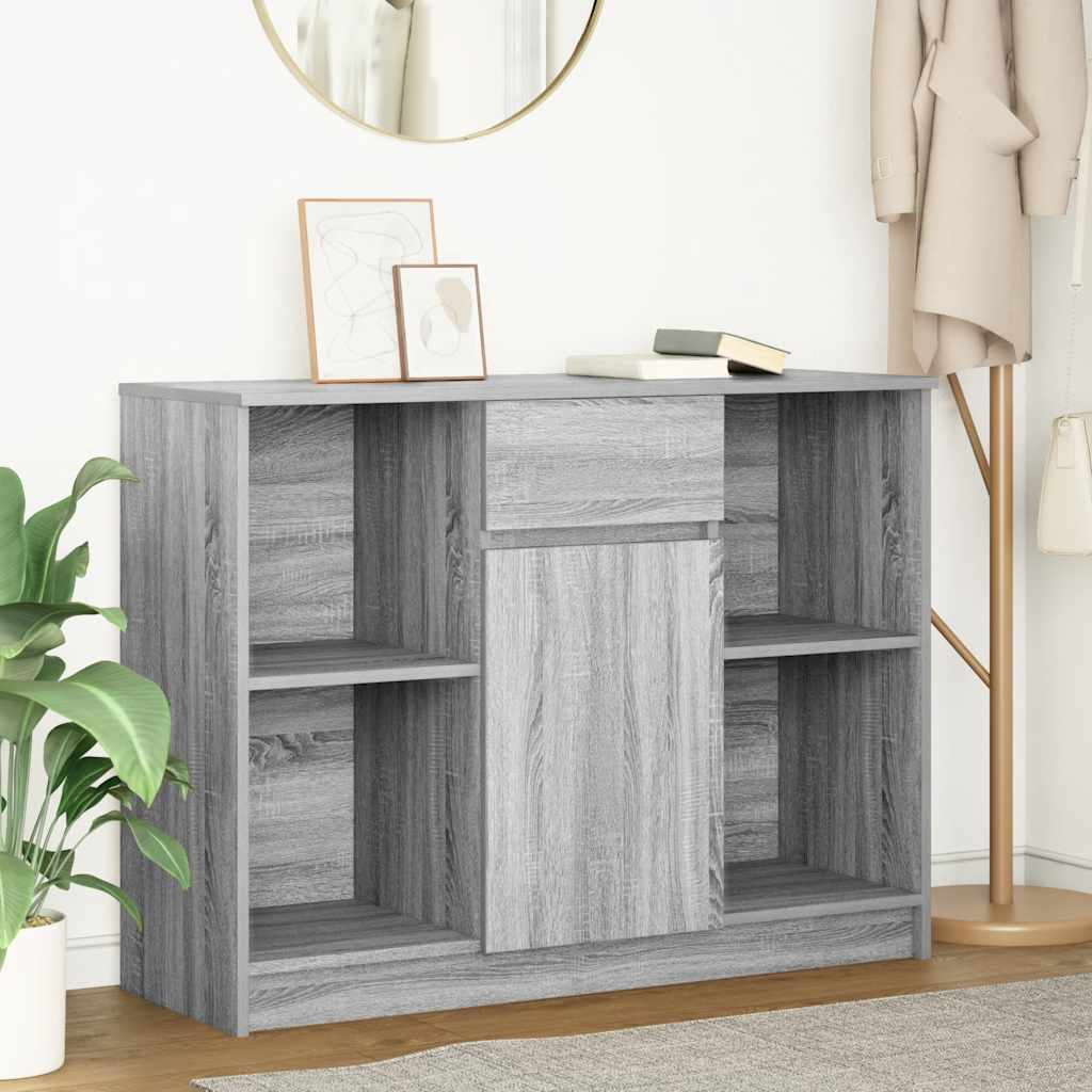 Credenza con Cassetto Grigio Sonoma 101x35x76 cm in Truciolato