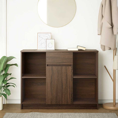 Credenza con Cassetto Rovere Marrone 101x35x76 cm in Truciolato