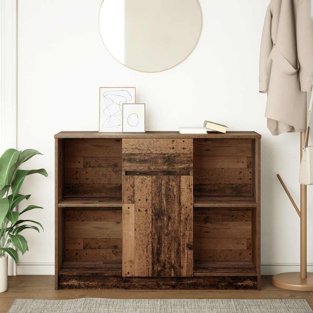 Credenza con Cassetto Legno Antico 101x35x76 cm in Truciolato