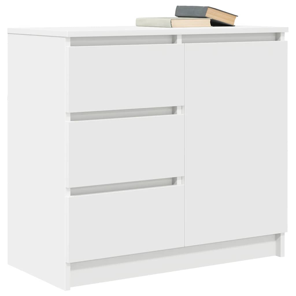 Credenza con Cassetto Bianco 71x35x65 cm in Legno Multistrato